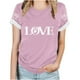 thumbnail image 1 of Tops Y Blusas de las Mujeres Estampadas Cuello Redondo Manga Corta, Poliéster Casual Top para Diario, Fiesta Y Todas las Estaciones, 1 of 8