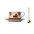 thumbnail image 1 of Juego de taza de café vintage floral de cerámica con leche, té, platillo y cuchara, 1 of 6