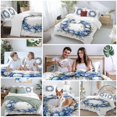 thumbnail image 5 of King 4 Piece Bedding Set Spring Easter Egg Blue Flower on White Soft Breathable Duvet Cover and Pillowcase, Cartoon Floral Garland Duvet Cover Set Bed Sheets for Bedroom Dormitory Guest Room, 5 of 9
