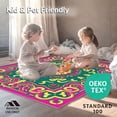 thumbnail image 4 of ODIKA 6'x9' Machine Washable Non-Slip Area Rug, Sunburst Medallion with Abstract Botanical Flourishes High Traffic Rug with Pad, Pink, 490785, 4 of 8