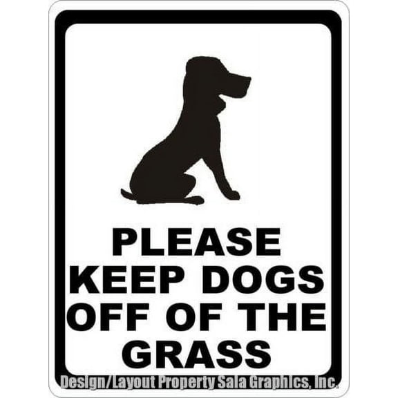 Please Keep Dogs Off of The Grass Sign