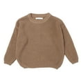 thumbnail image 2 of Toddler Baby Boy Girl Winter Sweater Solid Color Casual Round Neck Sweater, 2 of 8