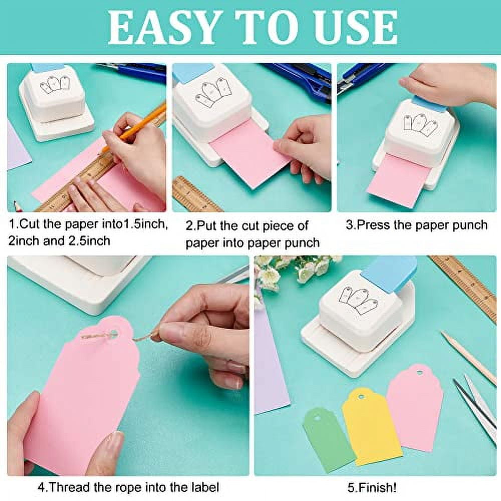 Paper Craft Tag Punch Tag Shape Lever Action Craft Puncher Gift Tag Paper Craft Punch Small Hole Punch for Paper Crafting Scrapbooking Cards Arts DIY