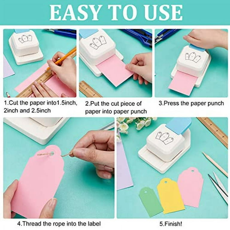 3 in 1 Craft Tag Punch Gift Tag Paper Punch Small Hole Punch for Tags Scrapbooki