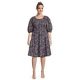 thumbnail image 2 of Terra & Sky Women's Plus Smocked Dress with Puff Sleeves, 2 of 5