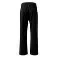 thumbnail image 3 of Women's cotton and linen leggings, high-waisted, casual, loose-fitting, straight-leg with pockets., 3 of 9