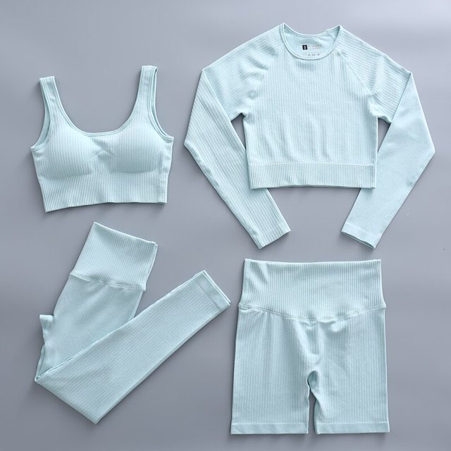 Ropa deportiva sin costuras para mujer, conjuntos de Yoga, Sujetador deportivo de entrenamiento, ropa de gimnasio, mallas de cintura alta, chándal de Fitness para mujer, trajes atléticos Tan Jianjun unisex