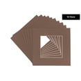 thumbnail image 2 of Chocolate Acid Free 16x16 Picture Frame Mats with White Core Bevel Cut for 12x12 Pictures - Fits, 2 of 4