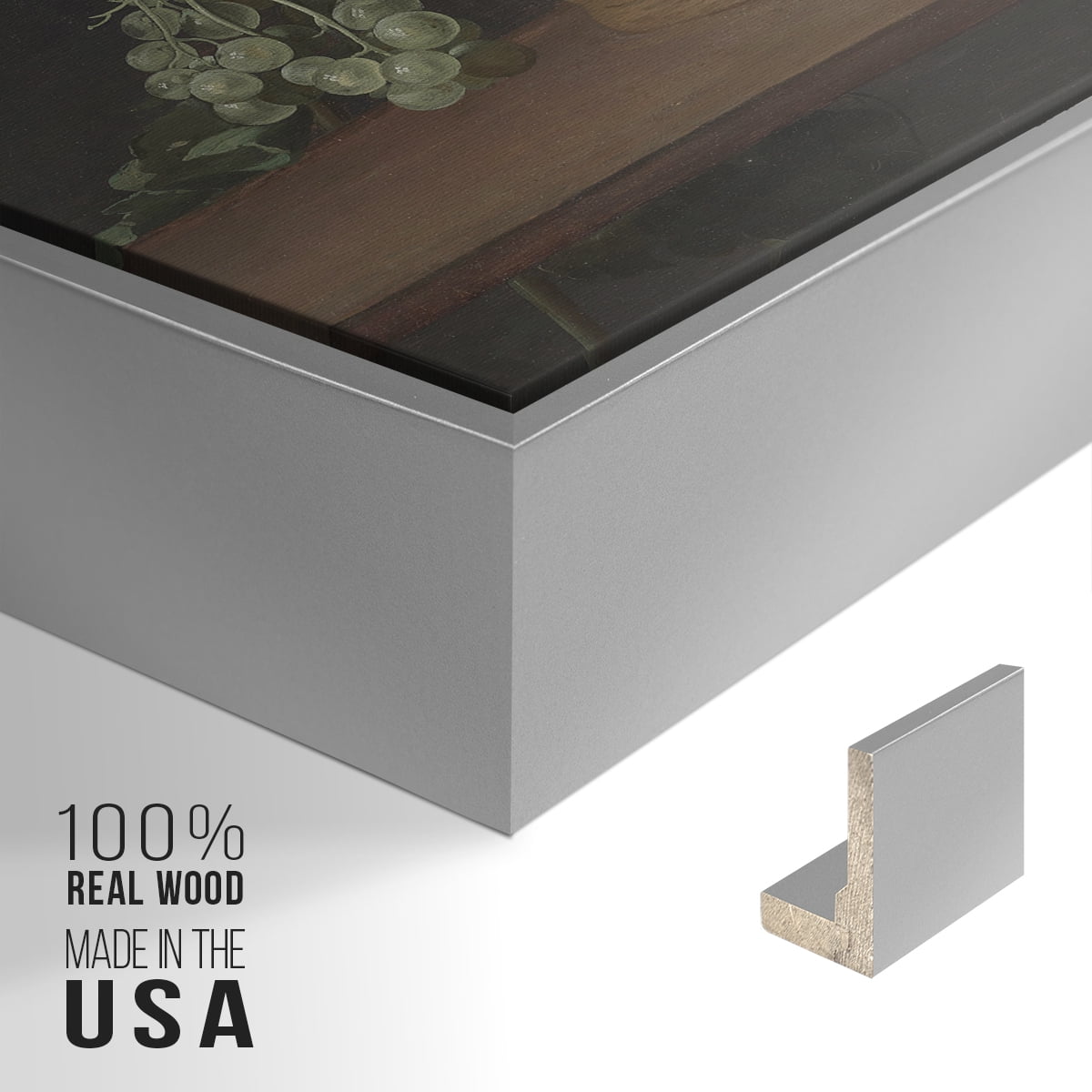 Vintage Botanical Print-LXXXIX By Wexford Home Framed in Silver Wood Gallery Wrapped Canvas 25 in. x 37 in.
