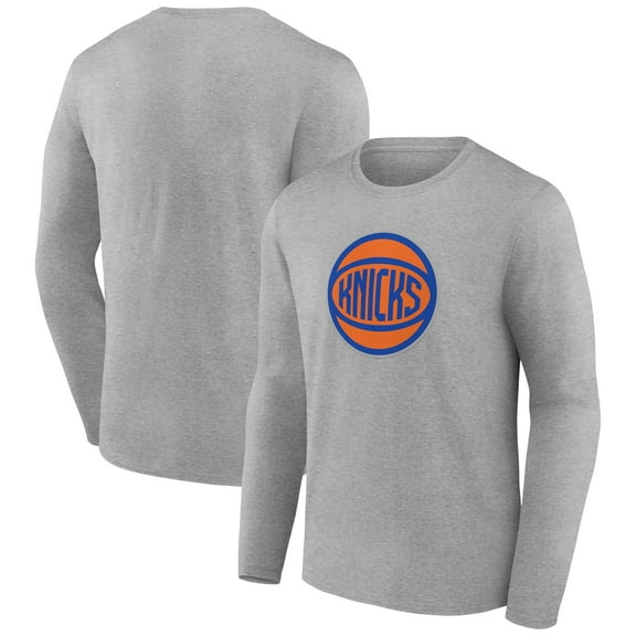 Men's Gray New York Knicks Alternate Logo Long Sleeve T-Shirt