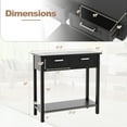 thumbnail image 3 of Gymax Table Console Étroite avec Tiroirs Table d'Appoint Rétro pour Sofa avec Rangement Ouvert Noir, 3 of 10
