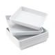 thumbnail image 1 of 10 posavasos para plantas, cuencos para plantas, bandeja de drenaje cuadrada liviana para macetas. Blanco, 1 of 8