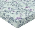 thumbnail image 4 of Ambesonne Spring Fitted Sheet, Watercolor Flower Foliage, King Size, Blue Grey and Pale Lavender, 4 of 5