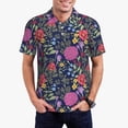 thumbnail image 2 of Balery Floral Printed Men’s Short Sleeve Polo Shirt, Midweight Men's Shirt,Golf Polo shirts -4X-Large, 2 of 8