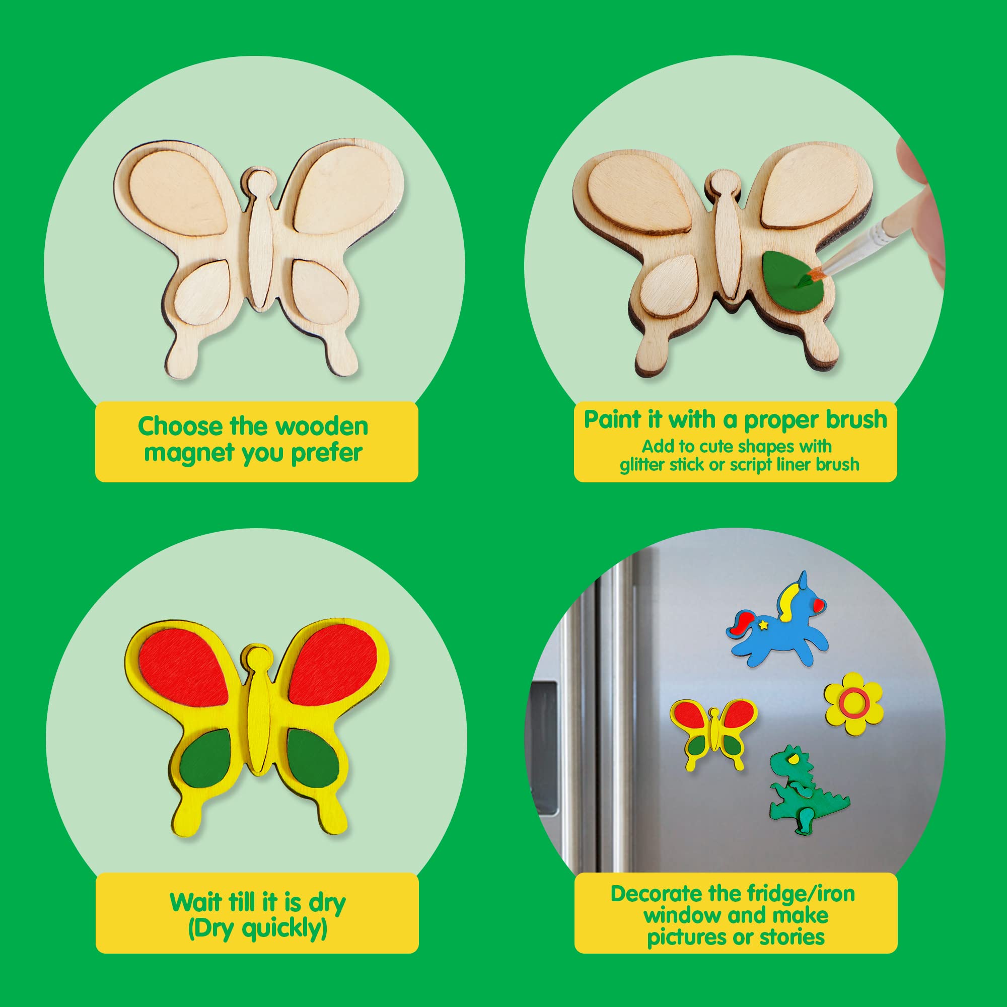 Joyfy 12-Piece Wood Magnet Painting Kit photo 3