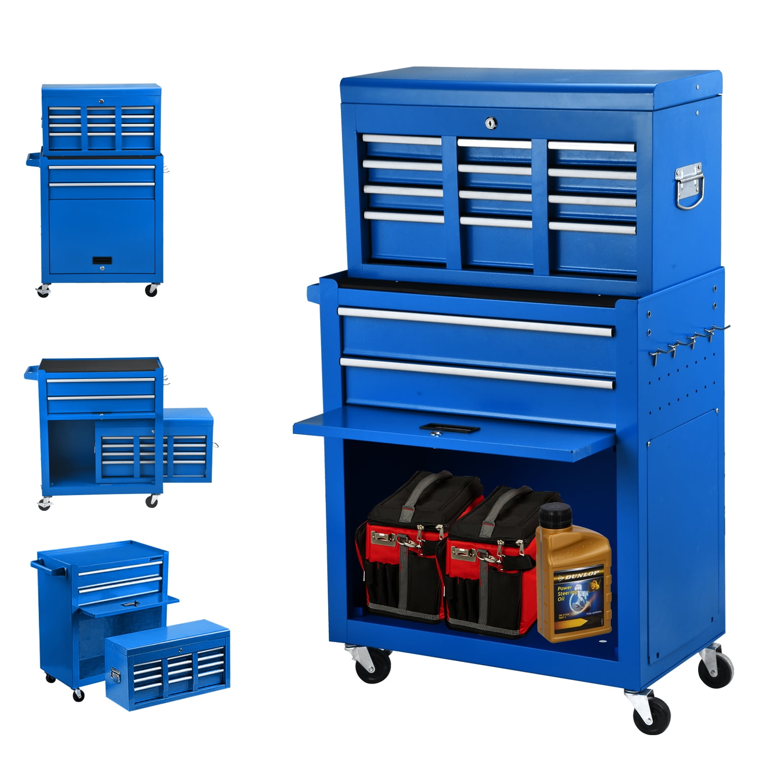 2-in-1 Tool Chest & Cabinet with 5 Sliding Drawers Tool combination cabinet  Box 