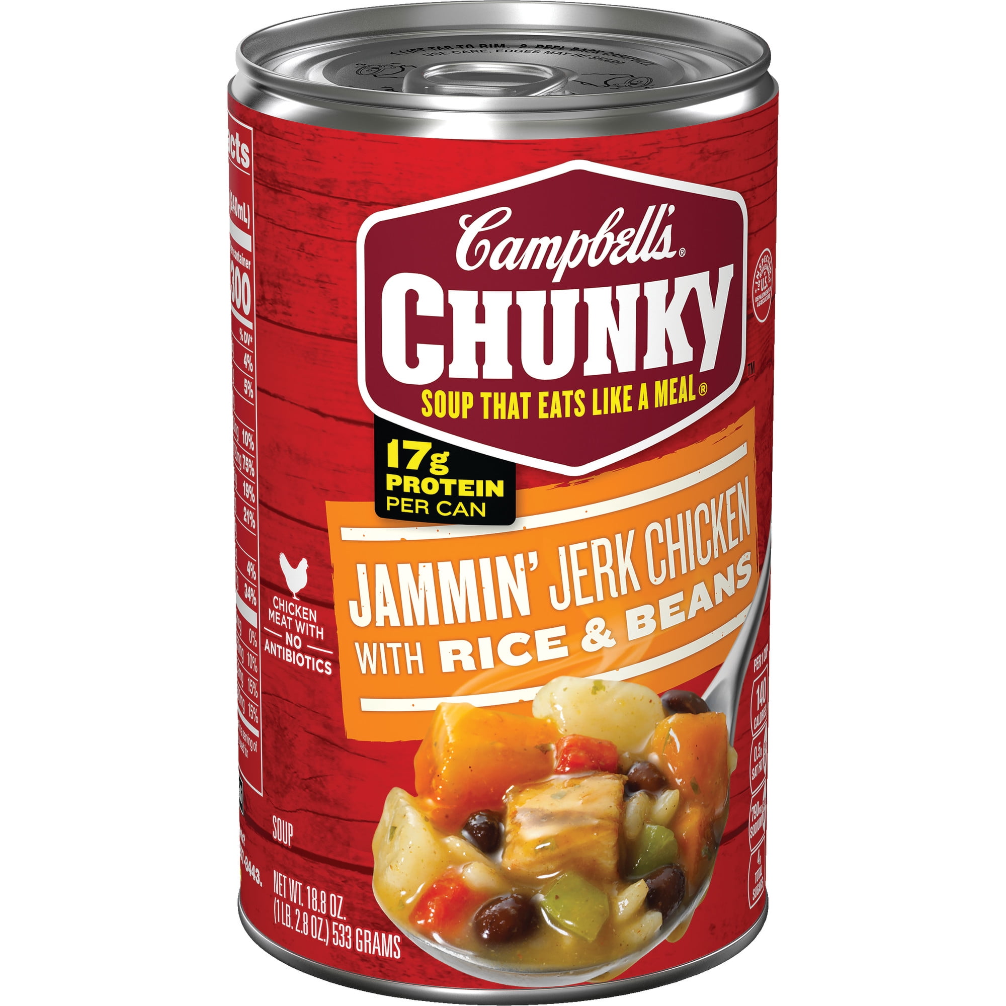 Campbell S Chunky Soup Jammin Jerk Chicken With Rice Beans Soup 18 8 Ounce Can Walmart Com Walmart Com