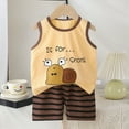 thumbnail image 2 of UAYOTSE Boys' Clothing Sets Summer Outfits 2 Piece Truck Print Short Sleeve Tops Shorts Casual Tracksuits toddler boy clothes(2-3 Years,Brown), 2 of 5