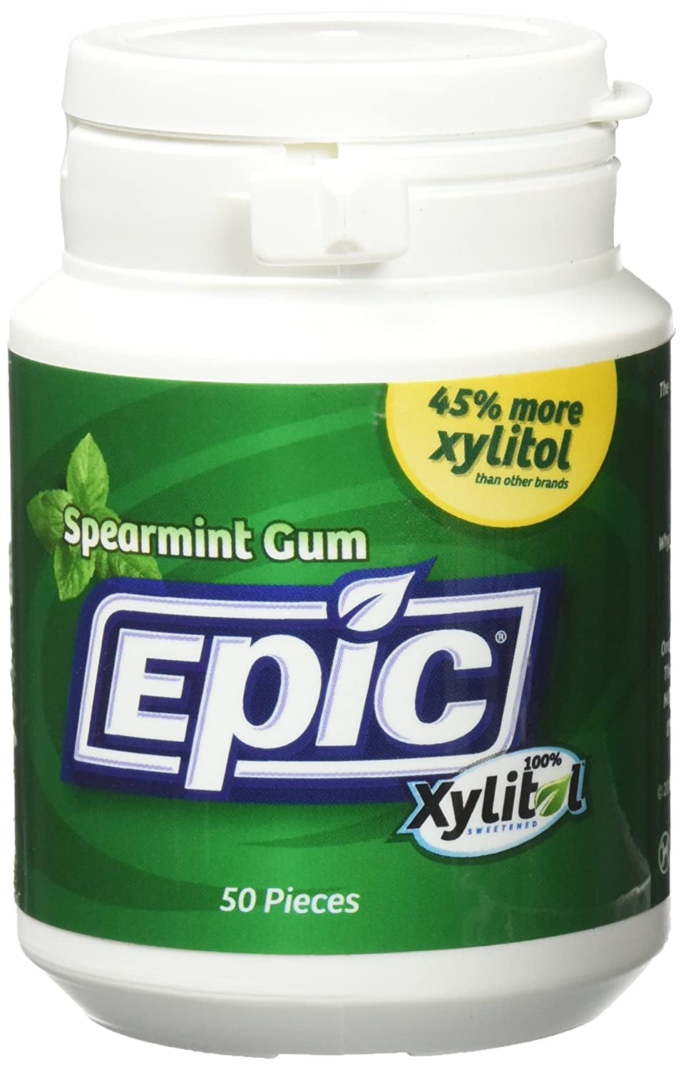 Epic Xylitol Spearmint Gum Jar 50 pc Pack of 2