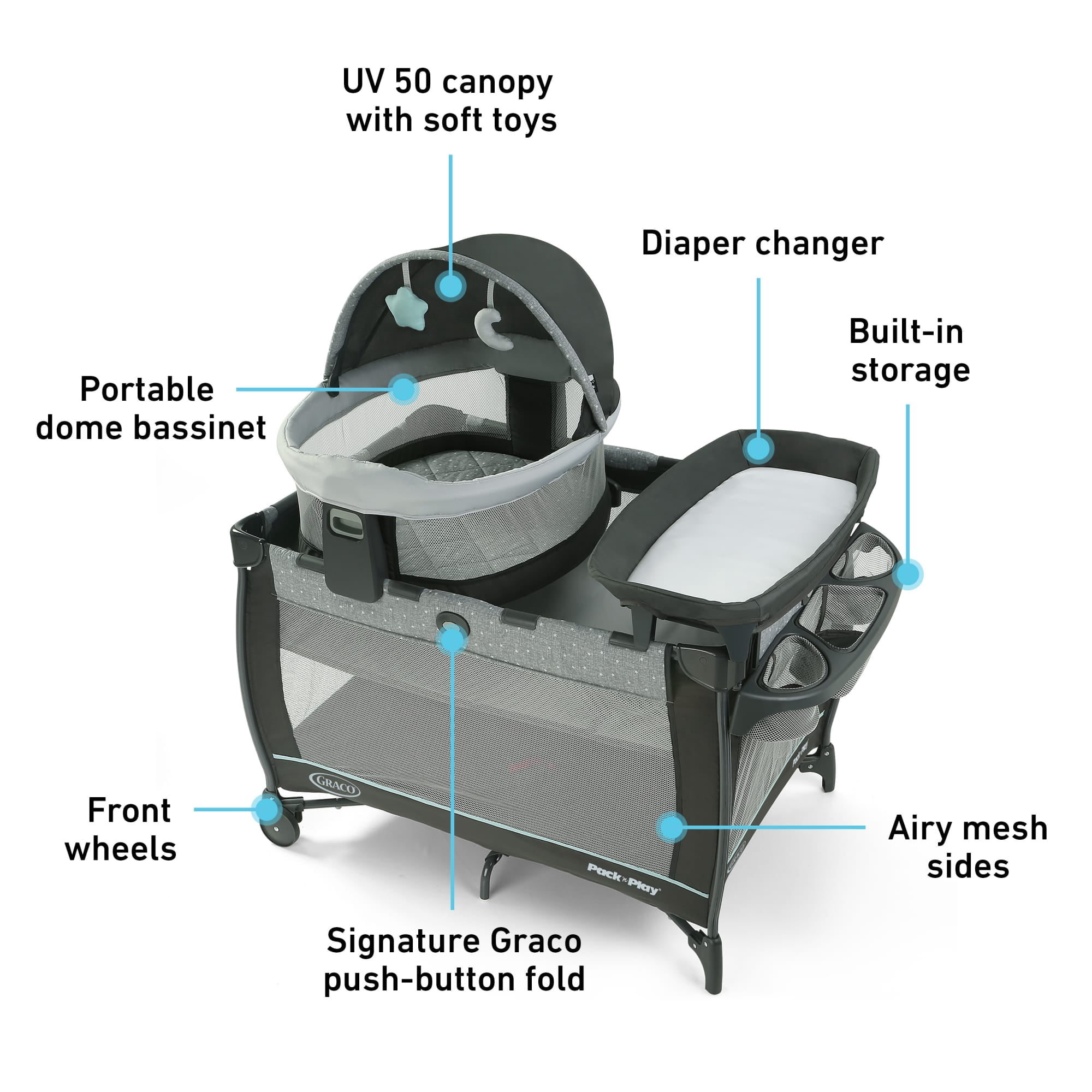 Graco Pack ‘n Play Travel Dome DLX Playard, Astin