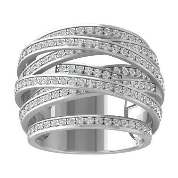 ARAIYA FINE JEWELRY 10K White Gold Diamond Band Ring (1 1/2 cttw, I-J Color, I2-I3 Clarity) Size 8