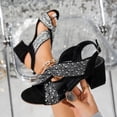 thumbnail image 5 of Ticikt Elegant Platform Block Heel Sandals with Classic Open Toe Party Prom Formal Comfortable Dressy Shoes, 5 of 7