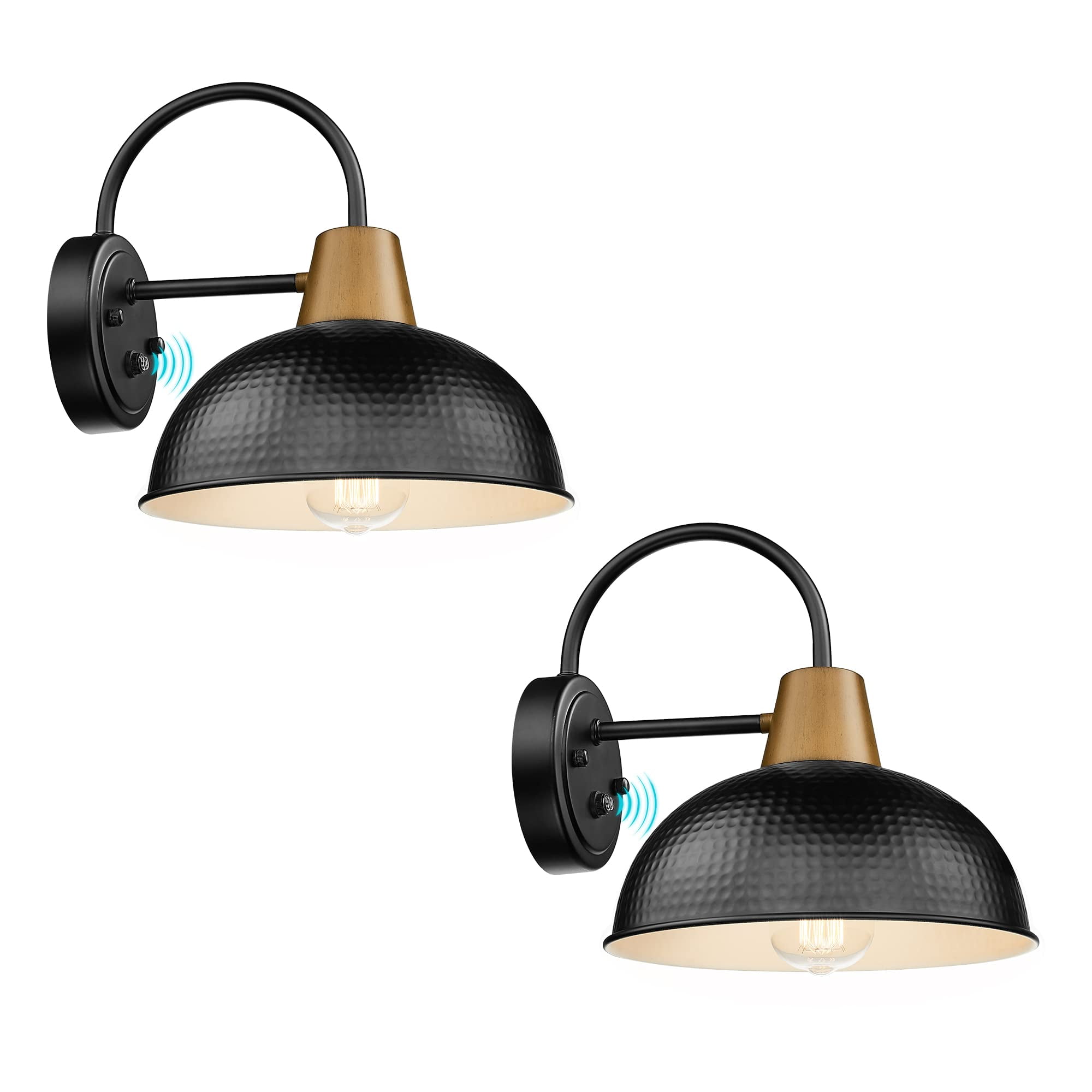 2PACK Dusk to Dawn Black Barn Lights Modern Porch Wall Lights Indoor