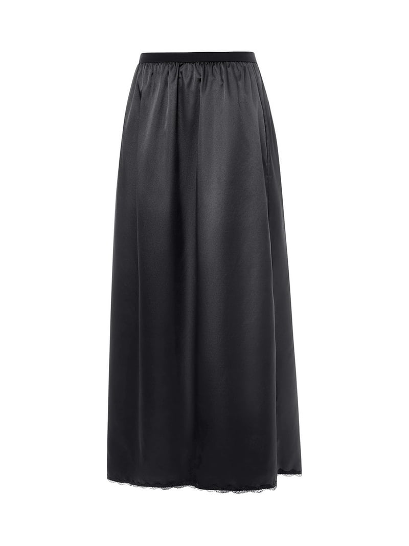 long dress extender JEATHA Women A-Line Under Dresses Half Slip Shirt Extender Anti-static Long Under Skirt Dress Accessory Black One Size at Amazon Women's Clothing store