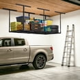 thumbnail image 6 of YOHKOH 3 x 8FT Overhead Garage Storage Rack, Adjustable Ceiling Storage Racks, Garage Shelving Heavy Duty Storage Organizer System,600lbs Weight Capacity (Black), 6 of 8