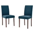 thumbnail image 1 of Side Dining Chair, Set of 2, Fabric, Wood, Blue, Modern Contemporary Urban Design, Kitchen Room Cafe Bistro Restaurant Hospitality, 1 of 9