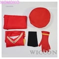 thumbnail image 3 of Disfraz de Lord Farquaad para cosplay, uniforme de anime, capa, guantes, sombrero, conjunto medieval, fiesta de Halloween, traje rojo para niños, mujeres y hombres, 3 of 5