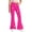 Hot Pink-A, variant on Girls Star Print Flare Pants Button Zipper Bootcut Trousers with Pockets White-A