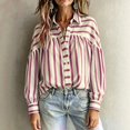 thumbnail image 6 of Button down Shirts for Women Dressy Striped Long Sleeve Blouse Fashion Casual Daily Tops by Yigetop Hot Pink S, 6 of 6