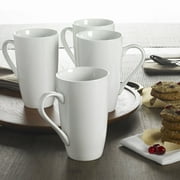 Tabletops Gallery 20 Ounce Latte Large Mugs Set of 4 White