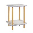 thumbnail image 1 of Centro de  Mesa  Minimalista Madera Lateral Doble Repisa 40cm Malubero, Blanco, 1 of 5