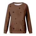 thumbnail image 6 of Women's Hoodless Round Neck Long Sleeve Sweatshirt, Soft Comfort Fleece Casual Plus Size Pullover Top for Autumn Winter Season Daily Lounge Wear, Street Fashion and Outdoor Activities Khaki L, 6 of 6