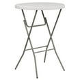 thumbnail image 1 of Table de bar pliante ronde Flash Furniture en plastique blanc granite, 1 of 8