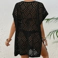 thumbnail image 4 of Gubotare Bathing Suit Cover Up for Women Crochet Swimsuit Cover Up with Batwing Sleeve Loose Swim cover ups,Black One Size, 4 of 5