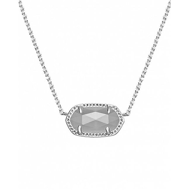 Kendra Scott 4217711458 Elisa Rhodium Necklace Slate Cats Eye