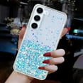 thumbnail image 5 of Compatible with Samsung Galaxy S23 Bling Case Glow in The Dark Noctiluncent Fluorescent Luminous Phone Case Women Girls Girly Glitter Sparkling Slim Soft TPU Bumper Protective Cover,Blue, 5 of 6