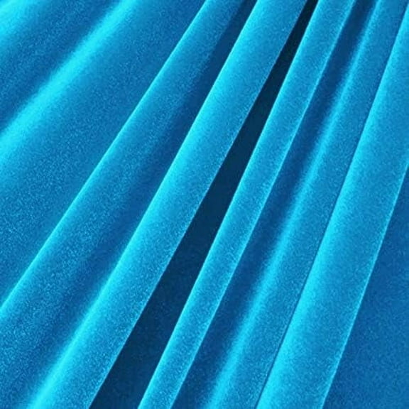 1 Yard (Turquoise) Rich & Vibrant Blue Velvet Fabric – 4-Way Stretch | Turquoise, Tiffany, Baby & Royal Blue | Perfect for Apparel & Décor | 58” Wide & Sold by the Yard | Valentina Textile Inc