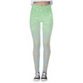 thumbnail image 2 of Gibobby Leggings Navideños Leggings de yoga ajustados con estampado navideño degradado para mujer(Verde,CH), 2 of 5