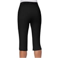 thumbnail image 7 of VV AVEORS Capri Pants For Women Split Side High Waist Casual Athletic Knee Length Summer Pants Casual Sweatpants With Pockets Black S, 7 of 7