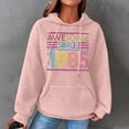thumbnail image 2 of Enjoytime Sweatshirts for Women Trendy Casual Retro Pattern Print Long Sleeve Pullover Tops with Pocket Drawstring Waffle Loose Hoodies for Women on Clearance, 2 of 4