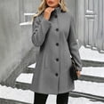 thumbnail image 6 of Chiccall Women's Lapel Wool‑Blend Trench Coat, Long‑Sleeve Button‑Down Mid‑Length Outerwear, Casual Fall Winter Fashion Overcoat for Women, 6 of 10