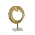 thumbnail image 1 of Sagebrook Home Metal 18"H Disc W/ Marble Base, Gold, 1 of 3
