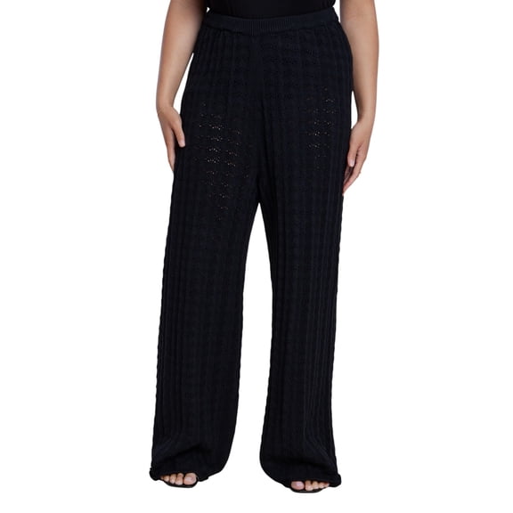 ELOQUII Women's Plus Size Pointelle Stitch Sweater Pant