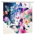 thumbnail image 1 of XMXY Beautiful Watercolor Butterfly Long Shower Curtains, Waterproof Weighted Thick Bathroom Curtain with 12 Plastic Hook, 72x72 Inch, 1 of 8