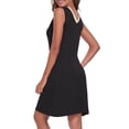 thumbnail image 3 of ANLIQI Bamboo Nightgown for Women Sleeveless SleepShirt V Neck Nightshirt Comfy SleepShirt Casual Pajama Dress 1-Pack(Black, 2XL), 3 of 6