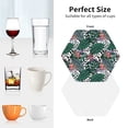 thumbnail image 4 of KLL Drink Coasters Set Hexagon of 4,PU Leather Absorbent Coasters Set Decorative Coffee Cup Coasters Housewarming Gift for Home Decor-Tropical Leaves, 4 of 5